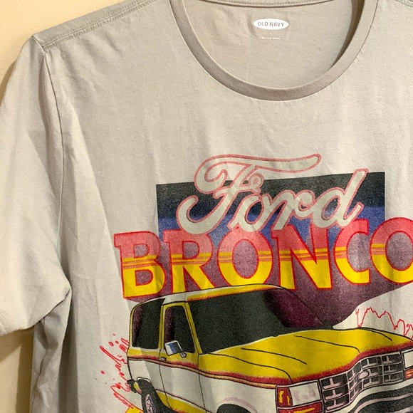 Old Navy | Gray Unisex FORD BRONCO Vintage Old School Model Tee Shirt | Size L - Picture 2 of 7